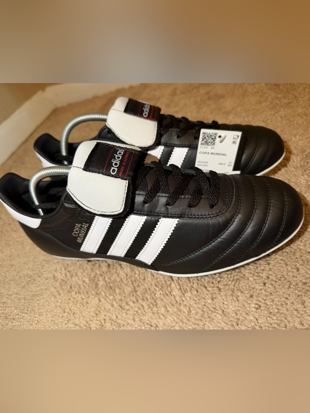 adidas Men’s Black & White Classic Leather Soccer Cleats